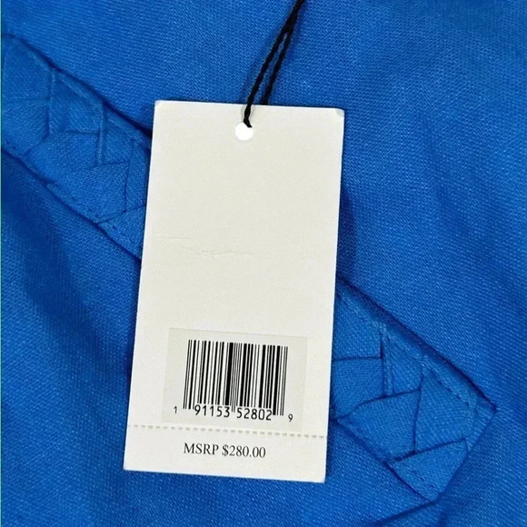 Jason Wu Regular Linen Blend Wide Leg Braided Crop Pants French Blue NEW Size 12 - Picture 8 of 13